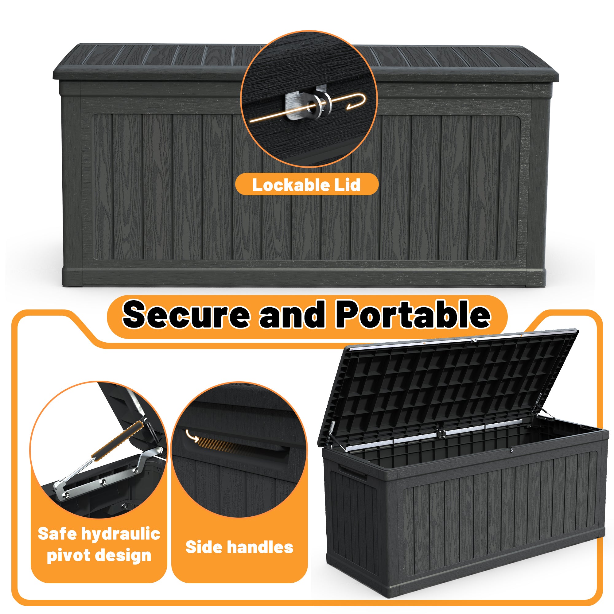 260 Gallon Large Outdoor Storage XXL Deck Box