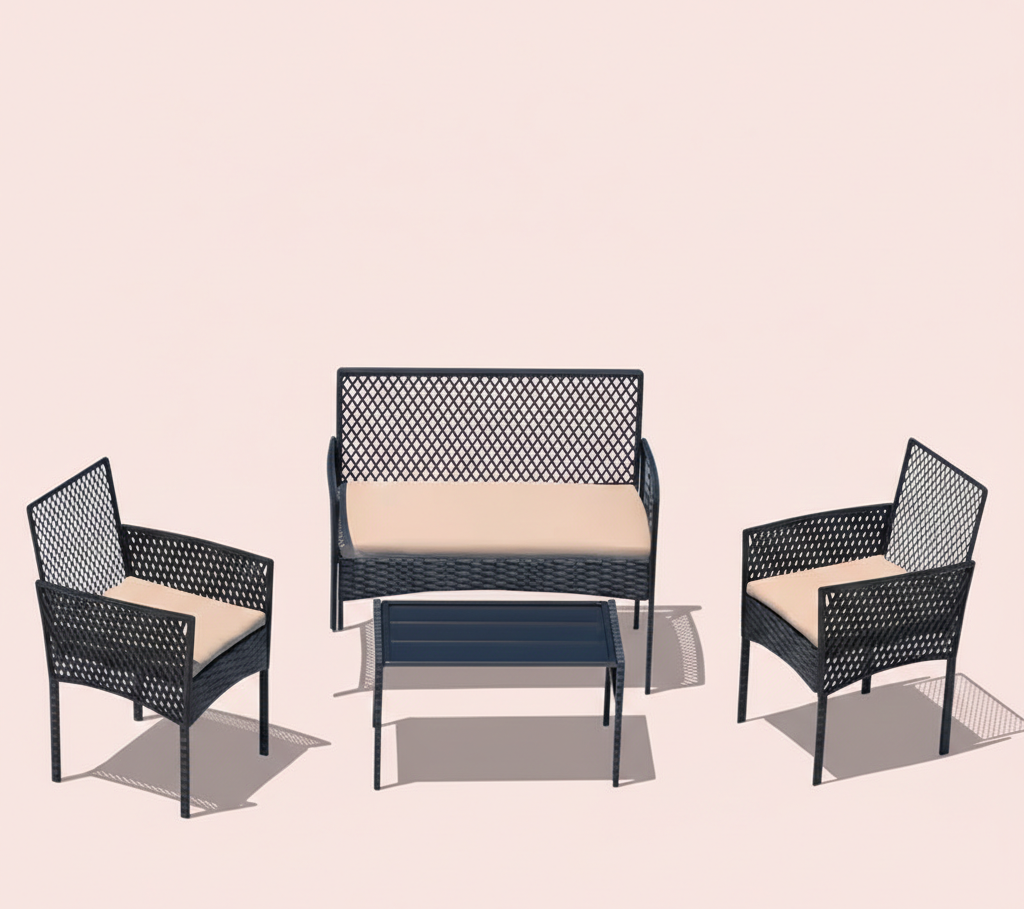 4Pcs Outdoor Patio Furniture Set – Rattan Wicker Sofa - Multiple Styles